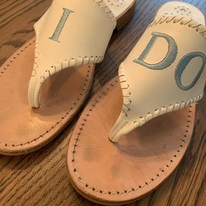 Jack Rogers 8.5 “I Do” embroidered bridal sandals